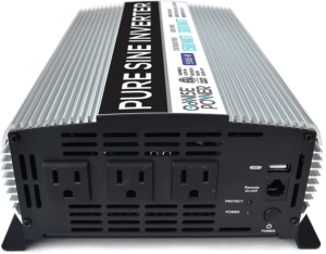 GoWISE Power 1500W Pure Sine Wave Power Inverter 12V DC to 120 V AC with 3 AC Outlets, 1 5V USB Port, 2 Battery Cables, and Remote Switch (3000W Peak)...